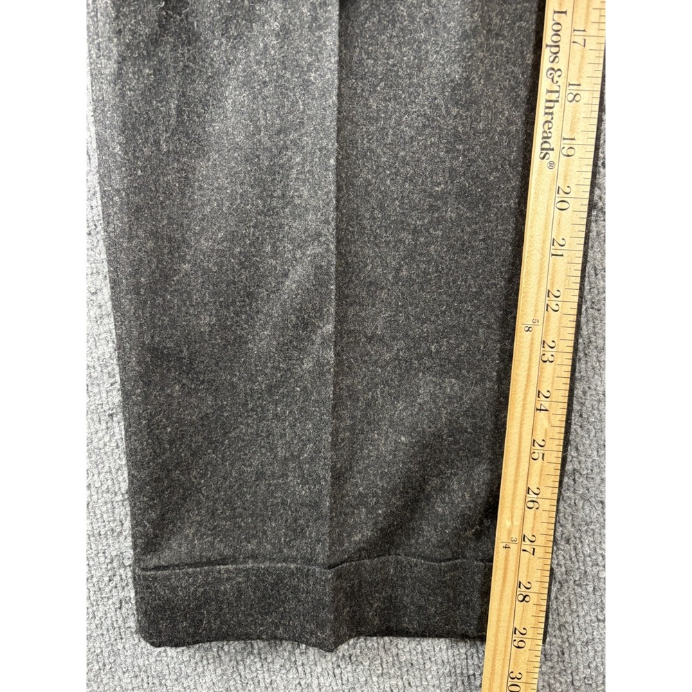 Polo Ralph Lauren Pants Mens 41R Gray Cuffed Wool Cashmere Made in Italy Vintage - Picture 6 of 7